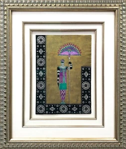 ERTE "LA PRINCESSE LOINTAINE: PORTEURS D' EVENTAILS" 1929 | ORIGINAL GOUCHE - Picture 1 of 5