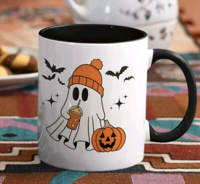 Taza de café fantasma de Halloween, linda taza fantasma, decoración de Halloween, taza de Halloween Foto 1 de 2