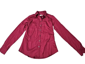 Banana Republic Women Fitted Non-Iron Burgundy Shirt Size 6 Cotton Stretch Blend - Picture 1 of 9