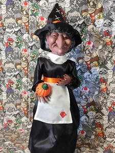Vintage Telco 1989 Motionette Bruja con Calabaza Halloween Jack O Linterna Probado - Imagen 1 de 7
