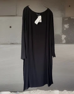 Stylish Eileen Fisher Georgette Crepe Black 100% Silk Tunic/Dress, Size M, BNWT - Picture 1 of 12