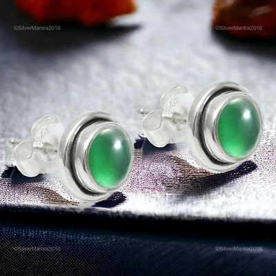 Pendientes De Mariposa De Plata Esterlina Con Piedra Preciosa De Ónix Verde - Imagen 1 de 4