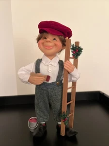 Celebrate It Christmas Treasures Darling Elves Santa Workshop Elf Painter Ladder - Imagen 1 de 12