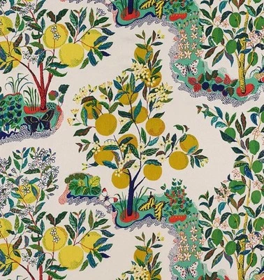 Schumacher Fabric 'CITRUS GARDEN - PRIMARY' 3.6 METRES - INDOOR/OUTDOOR FABRIC - Image 1 of 4