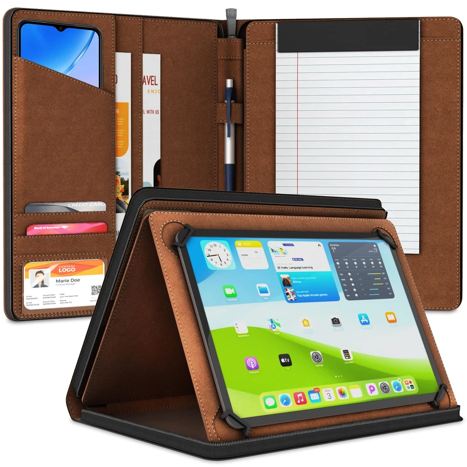 KHOMO Universal Padfolio Case - Portfolio Organizer for Tablet 8.5 to 11”-New