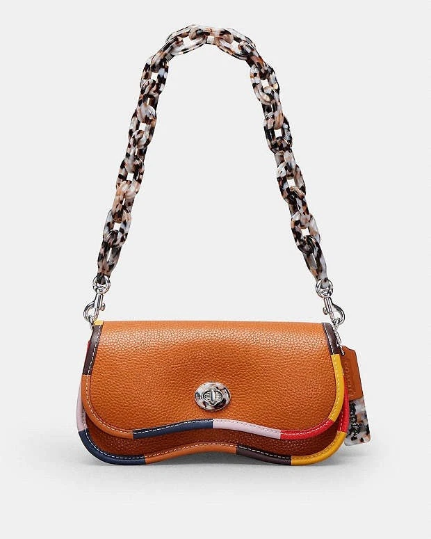 Coach Wavy Dinky Bag CK540 Coachtopia Brown Leather Rainbow Crossbody