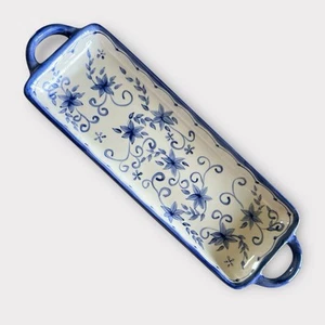 Sonoma Home Ashley Collection Ceramic Treat Tray Blue/White Floral Rare Pattern - Picture 1 of 7
