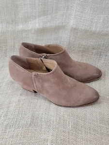 Franco Sarto Women's Ricki Booties Size 7 Block Heel Tan Taupe Leather - Picture 1 of 7