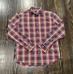 J. Crew Flex Washed Button Down Shirt Men’s Large Classic Plaid Red NEW - Picture 1 of 4