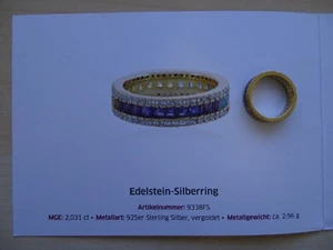 Juwelo, Eternity-Silberring, 925er Sterl. Silber verg  Gr. 19, Zertifikat - Bild 1 von 9
