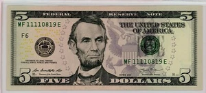 $5 FRN Series 2013 Atlanta Fancy MF 11110819 E QUAD FIVE OF A KIND AUGUST 19 - Picture 1 of 2