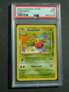 Pokemon PSA 9 WEEPINBELL 64/130 - JUEGO BASE 2 - POCO COMÚN NO HOLO - COMO NUEVO  - Imagen 1 de 2