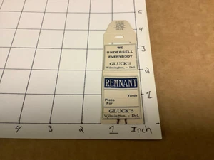 Original old Remnant tag - early 1900's GLUCK's Wilmington Del. - Picture 1 of 2