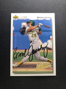 1992 Upper Deck Brook Jacoby #528 - Oakland Athletics - Autographed!