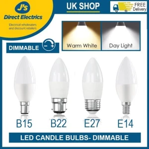 LED Dimmable Candle Bulbs 5W Warm White Daylight White B22 B15 E27 E14 Lamp - Picture 1 of 8