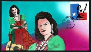 USA, SCOTT # 4786, HANDPAINTED FRANS GEERLINGS FDC COVER OF LYDIA MENDOZA, 2013 - Picture 1 of 1