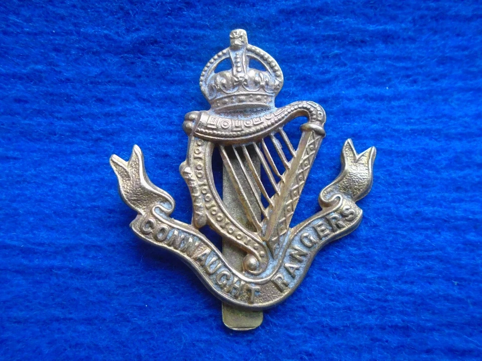 WWI CONNAUGHT RANGERS BRASS CAP BADGE,  REPRODUCTION - Image 1 of 2