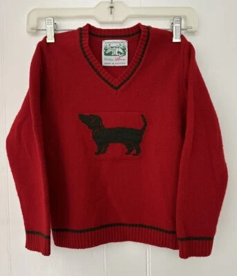 MINT Irmtraud Lanz Hand Knit Merino Wool Sweater Dachshund Kids 116 / 6 AUSTRIA - Image 1 of 4