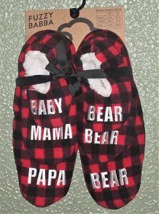 NWT Fuzzy Babba 3 Pairs Family Pack Faux Fur Slippers - Picture 1 of 4