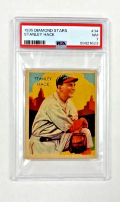 Stanley Hack 1935 Diamond Stars #34 PSA 7 RC Chicago Cubs - Image 1 of 2