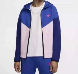 Nike Sportswear Tech Fleece Windrunner Full Zip Blue Pink Men’s Sz XL FZ4709-480 - Picture 1 of 11