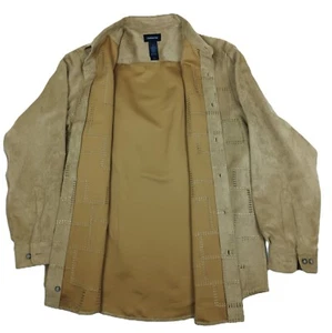 Camisa - Liz Claiborne Para Hombres Imitación Gamuza Abotonada Manga Larga y Cuello Camisa Elegante - Imagen 1 de 9