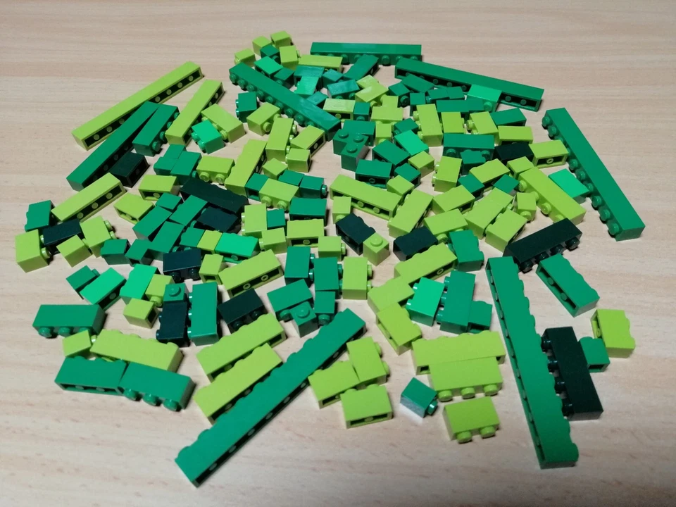 LEGO Konvolut Legosteine - einreihige Steine Grün / Stangen Sammlung - Bild 1 von 4
