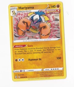 Pokémon Etapa 1 2021 Hariyama HP 140 143/264 Evolves from Makuhita Single Strike - Imagen 1 de 1