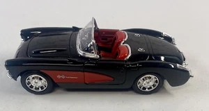 *BRAND NEW* 1:24 Welly Diecast Car 1957 Chevy Corvette Black - Picture 1 of 6