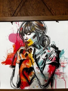 Taylor Swift Leinwand Art Deco Wandbehang mit braunem Holzrahmen - Bild 1 von 5