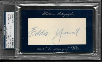 Eddie Yount 1937 Philadelphia Athletics 2010 In Memory Of auto. d.1973 PSA - Image 1 of 2
