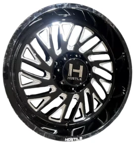 (QTY 1) Hostile H131 Syclone Black/Milled Wheel Rim 22x10 8x180 -25mm - Picture 1 of 13