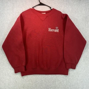Vintage Harvard University Sweatshirt Erwachsene Large rot purpurrot USA bestickt - Bild 1 von 13