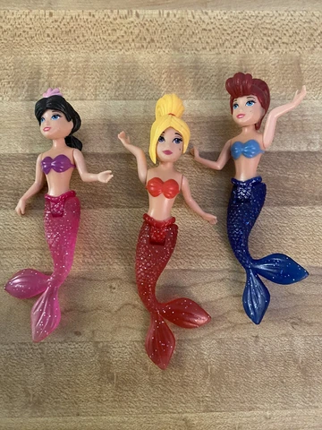 Preowned Lot Of Three RARE 2011 4" Mattel Action Figure Disney Little Mermaids Cover