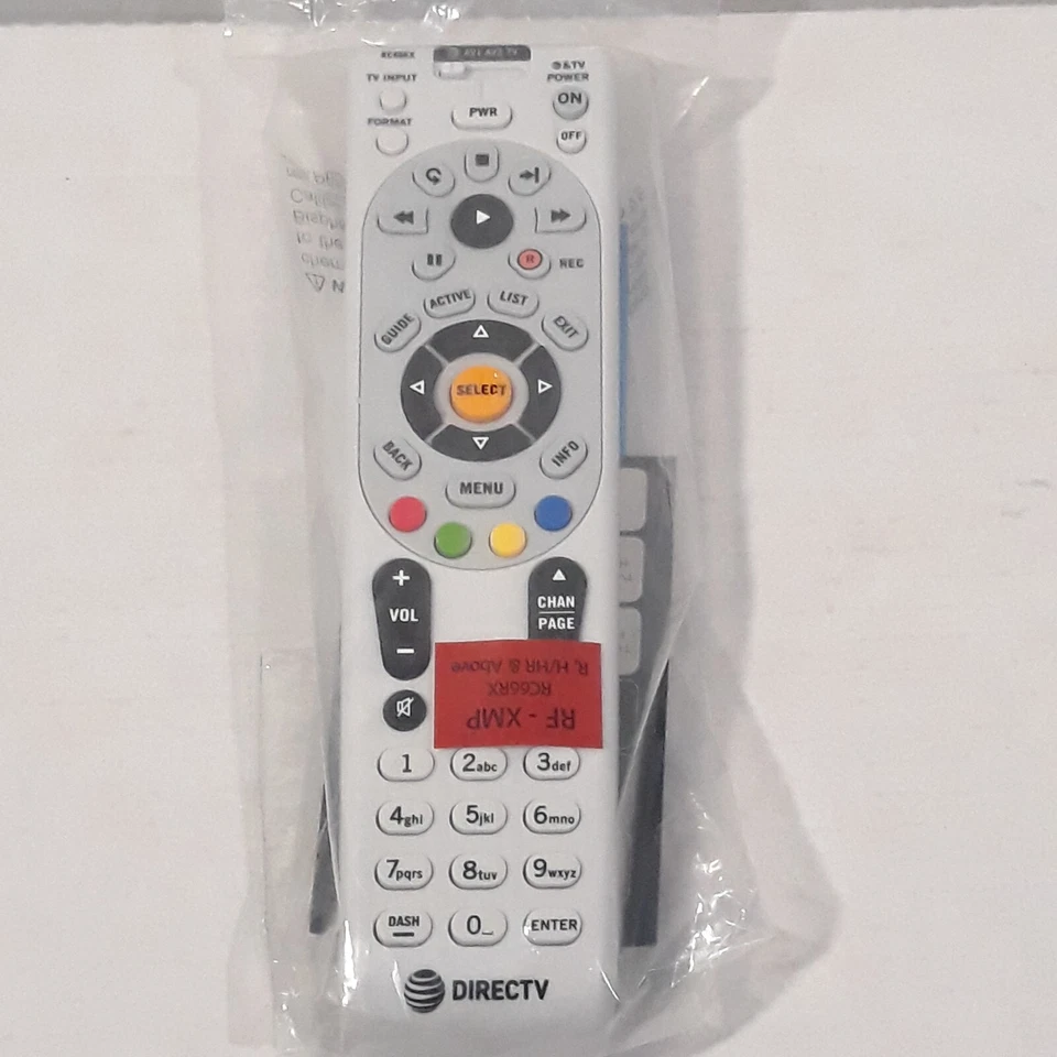 Universal DirecTV RC66RX IR/RF Remote Control AT&T Replaces RC65 RC64