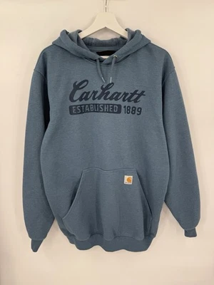 Sudadera con Capucha Carhartt Para Hombre Calce Suelto Peso Medio Gráfico Sudadera Azul Talla Mediana Foto 1 de 4