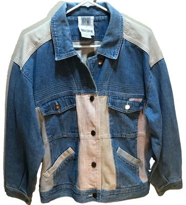 Chaqueta vaquera Together Missy para mujer vintage años 90 dos tonos bloques de color L Foto 1 de 3