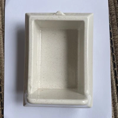 The Fairfacts Co. Vtg. 6.5"x4.75" Beige Ceramic Biltin Flush Mount Soap Cup Dish - Image 1 of 4