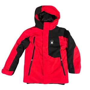 Spyder Flyte Ski Snowboard 3 in 1 Jacket Kid S 7/8 Red Black Full Zip Zip  - Picture 1 of 12