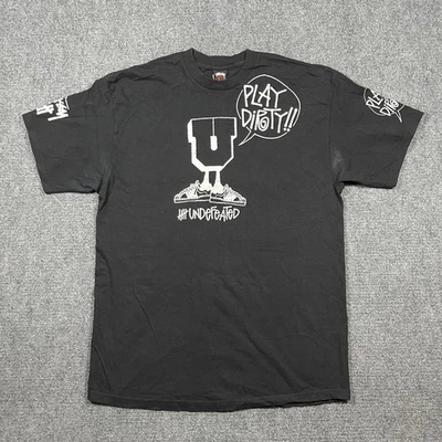 Stussy x Undefeated "Play Dirty" Black T-Shirt Mens Size XL #1009 - Image 1 of 4