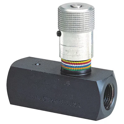 Válvula de control de flujo de color Parker F1200s, acero, 3/4-14, 25 gpm Foto 1 de 2