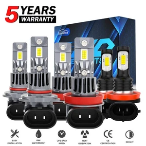 Combo de faros LED altos/bajos + faros antiniebla para Ram 1500 2500 3500 2019-2022 -6x - Imagen 1 de 16