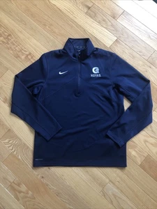 Nike Dri-Fit NCAA Georgetown Hoyas 1/4 Zip Pullover Size Medium Navy Blue - Picture 1 of 11