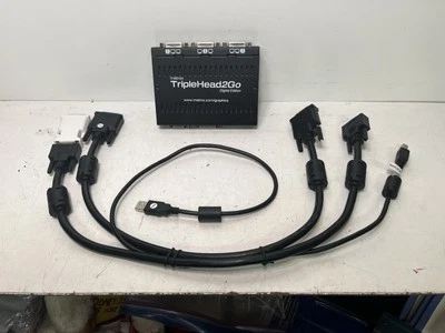Matrox TripleHead2Go T2G-D3D-IF DIGITAL EDITION Video Splitter W/CABLES EX.COND! - Image 1 of 4