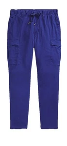 NWT POLO RALPH LAUREN Men Blue Drawstring Waist Twill Stretch Cargo Pants 35X30 - Picture 1 of 6