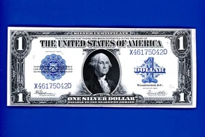 1923 $1 Silver Certificate HORSE BLANKET CRISP LARGE SZ NOTE LT FOLDS ON REVERSE - Picture 1 of 2