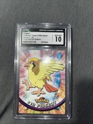 CGC Gem Mint 10 Pidgeot Pokémon Topps (1999) Italian Series 1 - 18 Pokemon Card - Image 1 of 2