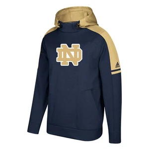 Sudadera con capucha Notre Dame Fighting irlandesa NCAA Adidas para hombre azul marino juego construida en línea lateral - Imagen 1 de 1
