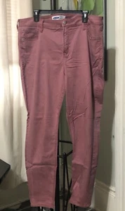 Old Navy Womens Pink Super Skinny High Rise Secret Slim  Rockstar Jeans Size 18 - Picture 1 of 8