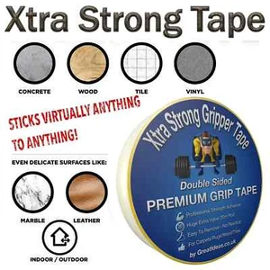 Double Sided Carpet Tape 20m Roll Extra Strong Heavy Duty Multi-Purpose Adhesive - Picture 1 of 6